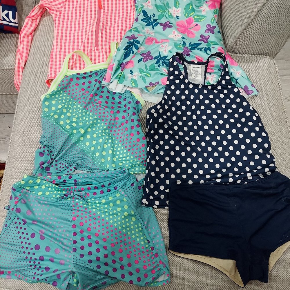Size 12 girls bathing suits Lands End and J. Crew